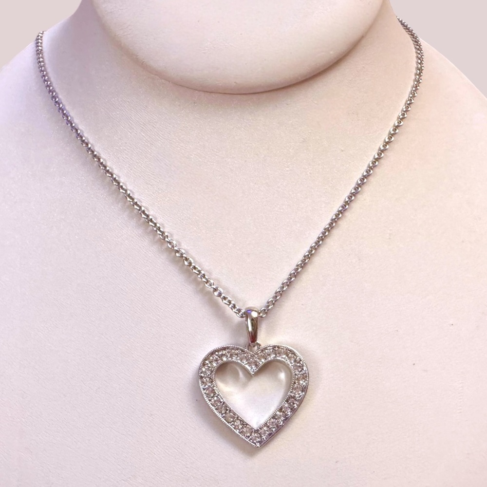 Brilliant Love Swarovski Crystal Open Heart Pendant Necklace